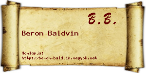 Beron Baldvin névjegykártya